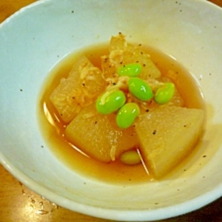 とうがんと干しエビと枝豆の煮物